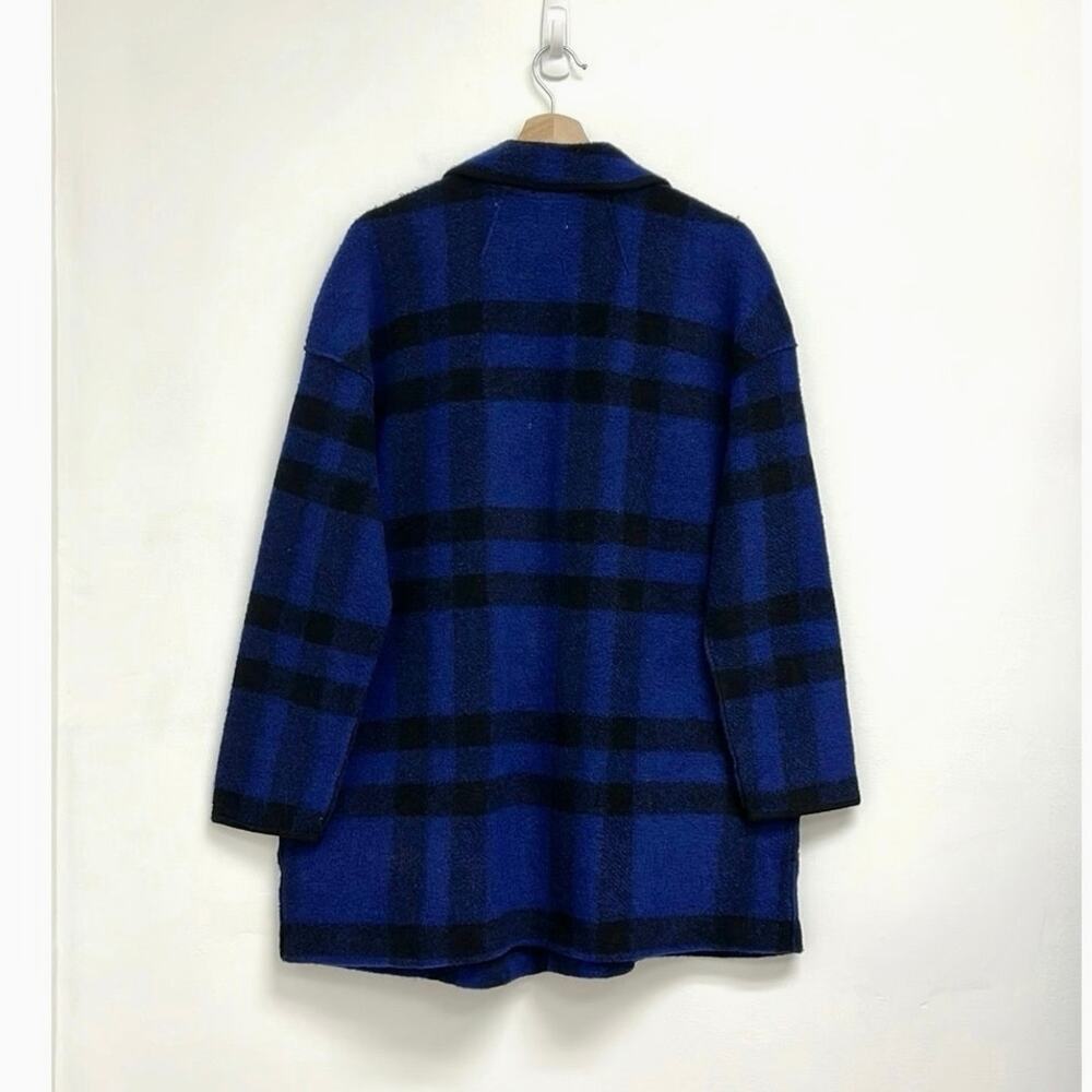 Nordstrom Aspen Oversized Plaid Wool-Blend Open Front Cozy Cabin Shacket - Med - Picture 2 of 9